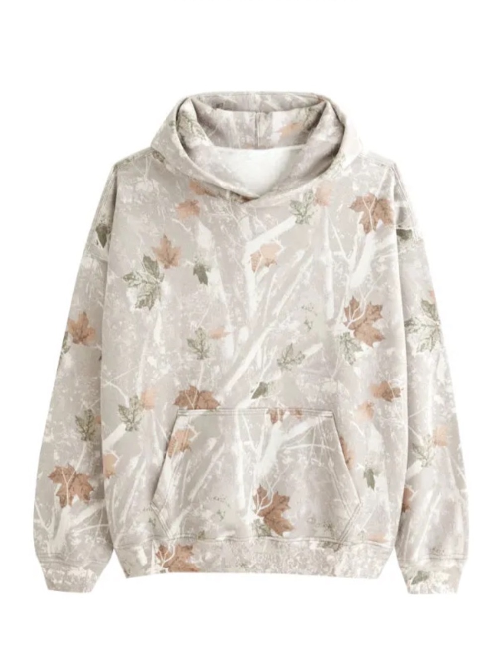 Boutique Oversized Leaf Camo Fall Print Hoodie Medium NWOT